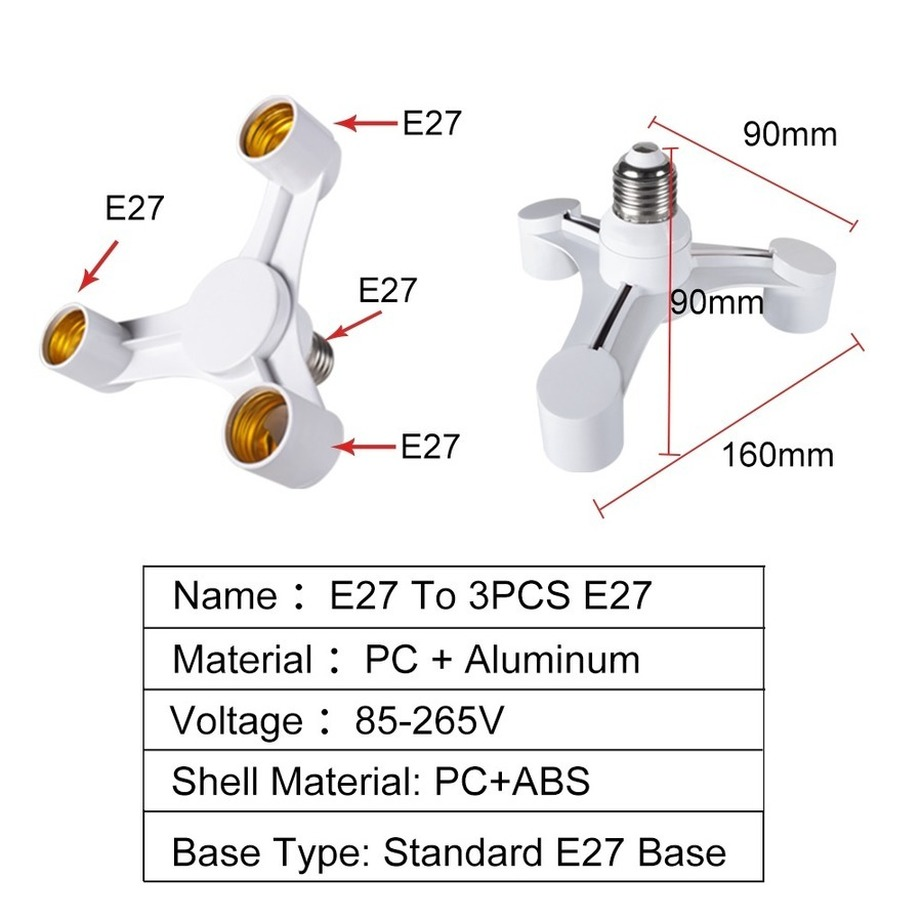 Douille d'ampoule 3-en-1 E27 v - Photography Bulb avis et prix